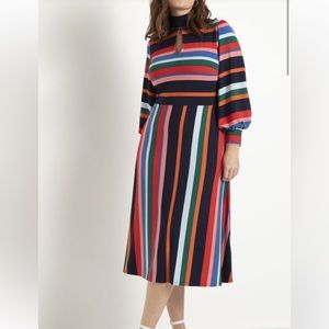 A-line Dress with Puff Sleeves
